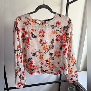 Zara Floral Blouse in Red and Orange